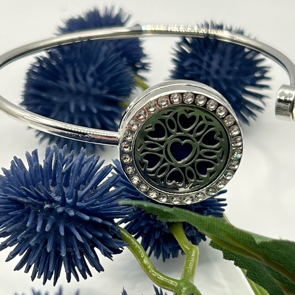 Stainless‎ Steel Aromatherapy Bracelet W/Removable Pad NEW